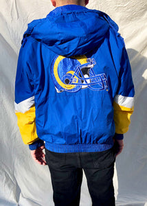 Vintage Pro Player 90's NFL St Louis Rams Reversible Puffer Jacket Blue (L)