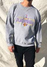 Load image into Gallery viewer, Vintage Puma 90&#39;s NBA Los Angeles Lakers Embroidered Sweater Grey (L)
