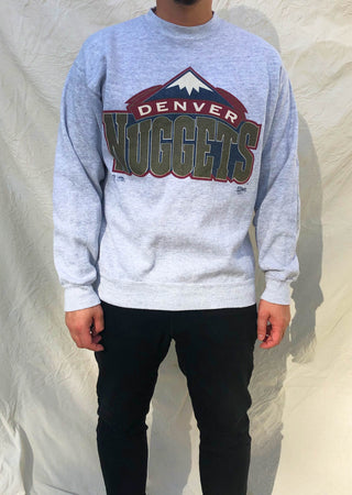 Vintage Salem Sportswear 90's NBA Denver Nuggets Sweater Grey (L)