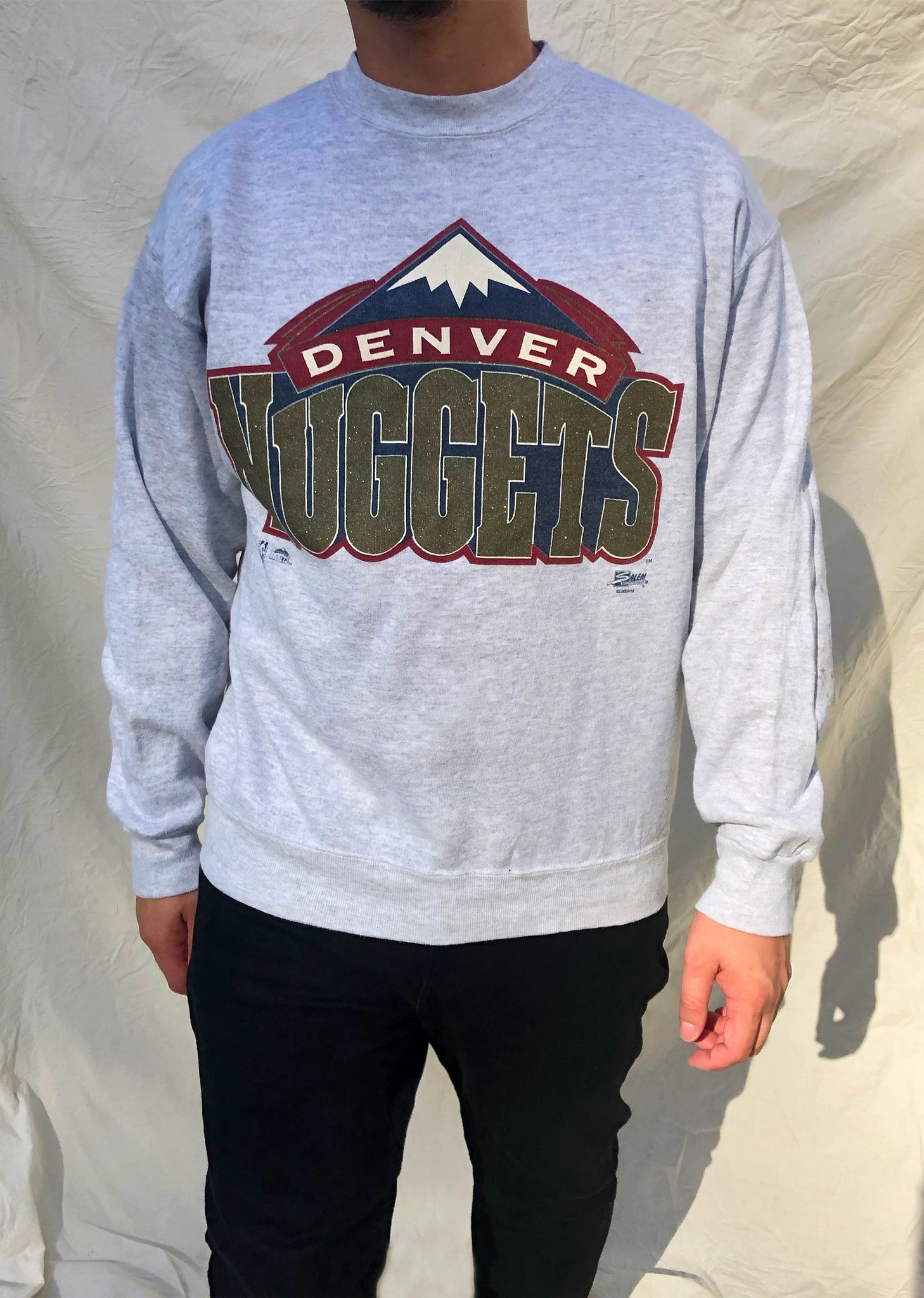 Vintage Salem Sportswear 90's NBA Denver Nuggets Sweater Grey (L) – Chop  Suey Official
