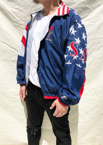 Vintage Starter '96 Atlanta Olympics Jacket Blue/White (XL)