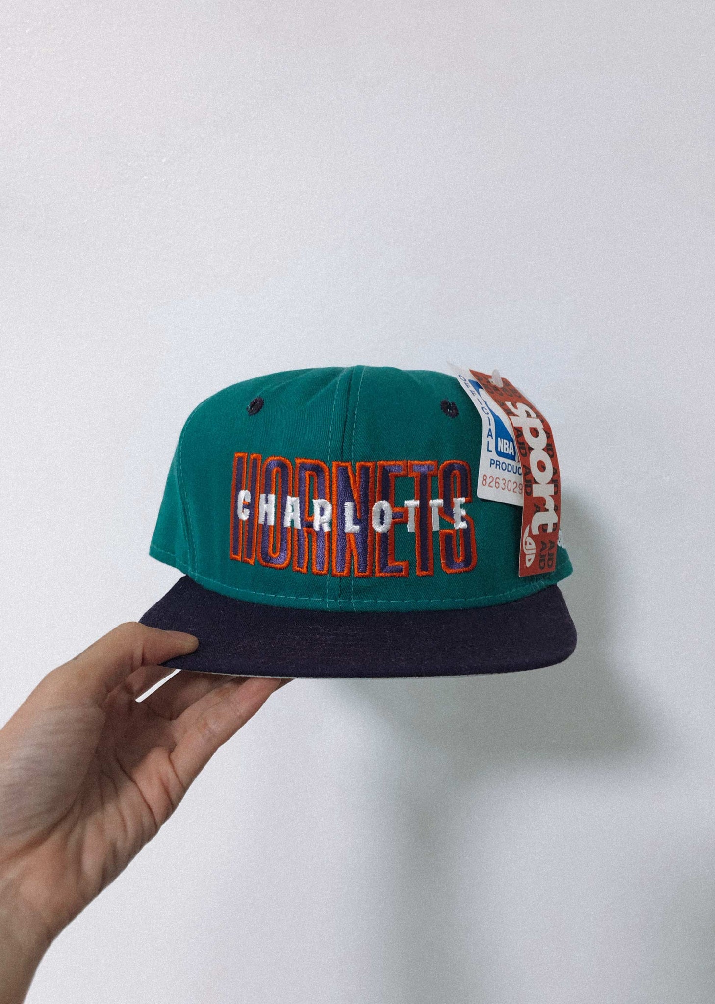 Vintage With Tags 90's NBA Official Charlotte Hornets Spellout