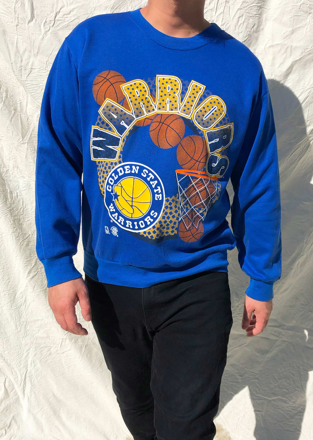 Vintage '93 NBA Golden State Warriors Sweater Blue (L)