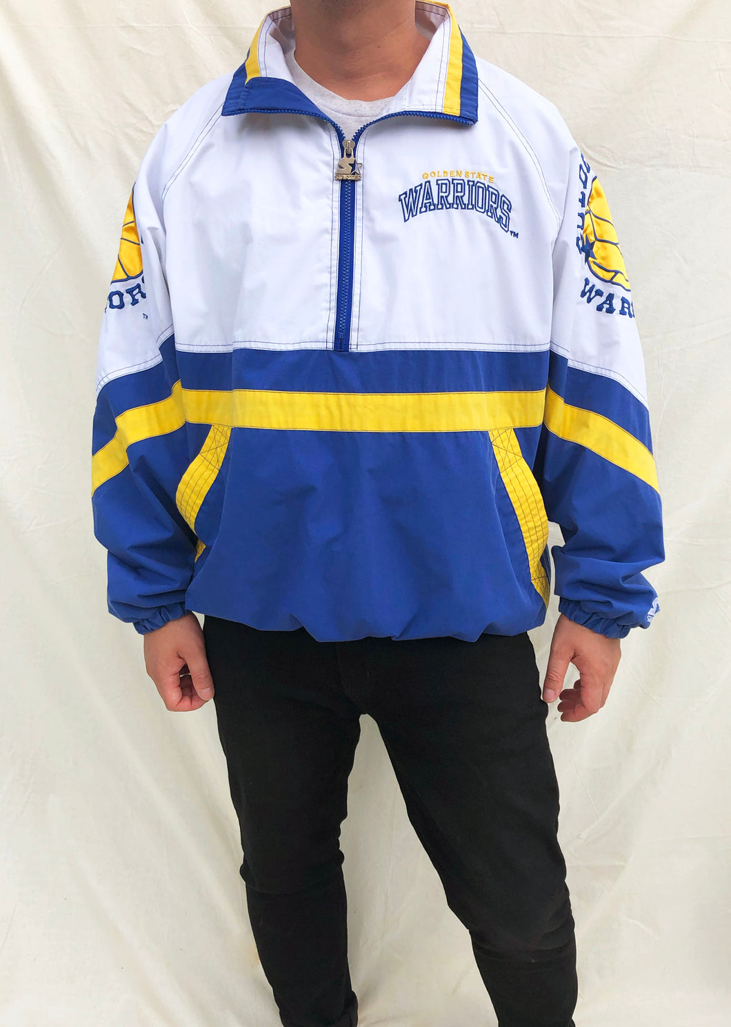 Vintage 90's NBA Starter Golden State Warriors Jacket Blue/White